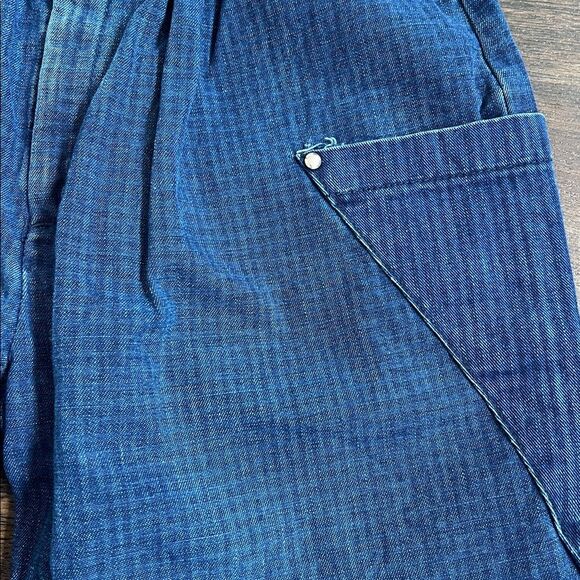 Vintage Levis Junior Size 9 Pin-Striped Blue Denim Jeans Pleated High Rise 24 - Picture 4 of 13